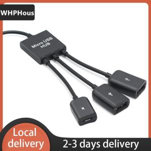 [COD] WHPHous Ship within 24 hours 3 In1 Micro USB OTG Adapter Cable Micro USB Male To USB Female Adapter USB Hub For Smartphone Computer Tablet 3 Port