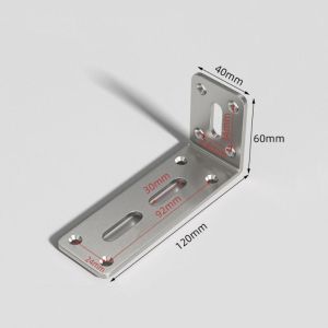 NCNC(OKDEALS01) Stainless Steel Corner Brackets 90 Degree L-Shaped Right Angle Bracket Cabinet Accessories 4 Holes Joint Bracket Wood