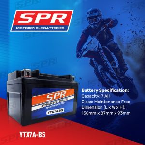 Maintenance Free Motorcycle Battery for Honda XR 200 & Super Four - SPR YTX7A-BS