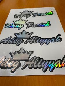 sticker custom nama cutting sticker nama hologram