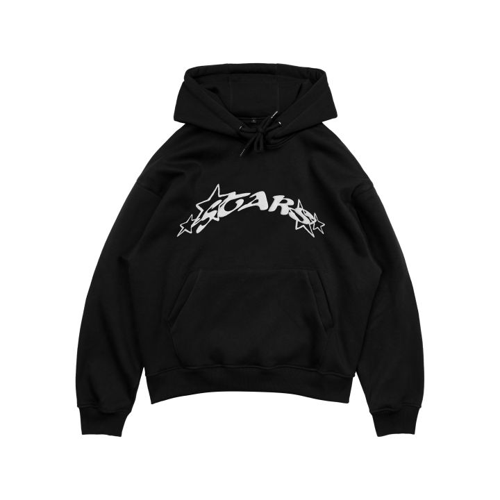 MRJN Black Hoodie Boxy Stars Lazada Indonesia
