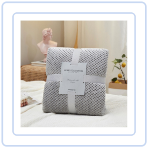 【COZYCASA】Solid Color Flannel Blanket / Thickened Luxury Waffle Blanket / Living Room Sofa Soft Blankets