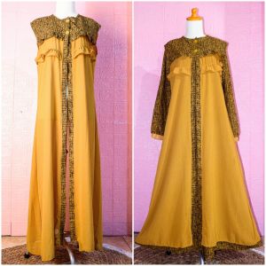 Zakuzy Set 2 in 1 Gamis Set Terbaru + Outher bisa terpisah Bahan Rami mix Ceruty
