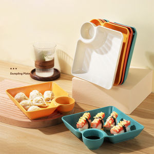 Fantic 1PCS Vinegar Dish Meal Sushi Dumplings Dish Square PP Snack Plate Dumpling Tray