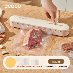Máy hút chân không ECOCO 3 chế độ bảo quản thực phẩm tích hợp hàn miệng túi thế hệ mới TẶNG KÈM 10 TÚI đựng cao cấp