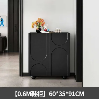 Shoes Cabinet Modern French Adjustable Black Shoe Rack Cabinet Household Entrance Shoe Storage Cabinet