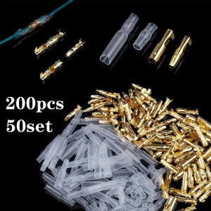 50pairs 4mm Car Bullet Connector With Insulator Sleeve Cover Terminal For Cable Wire
