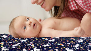 FLOCK THREE Waterproof Baby Diaper Changing Pad 50cm X 73cm with Storage Bag 73cm X 110cm Large Washable Wipeable Reusable Leak Proof Diaper Travel Mat Station Changing Mattress Liner Cribs Bed Cover