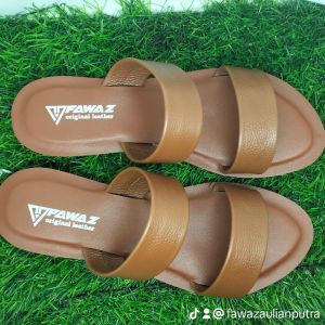 sandal kulit wanita terbaru virall/fashion sandal kulit