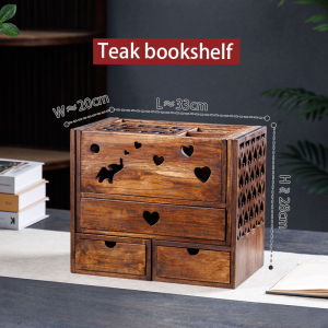 ไม้เนื้อแข็งกลวงออกแกะสลักกล่องกระดาษดึงโต๊ะพับชั้นวางหนังสือขนาดเล็กไม้เนื้อแข็งสร้างสรรค์กล่องกระดาษทิชชูมัลติฟังก์ชั่น