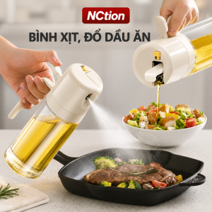 Bình xịt dầu ăn Nction với thiết kế tiện dụng phù hợp cho việc nấu ăn và trang trí món ăn.