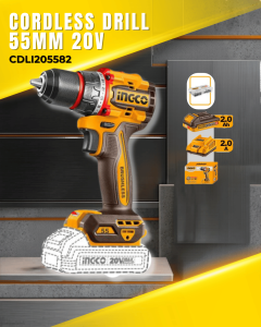 INGCO Cordless Brushless Compact Drill CDLI205582 • Tm ss