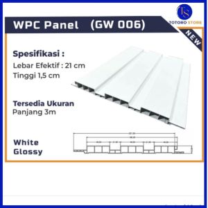 WPC Panel Kayu Terbaik - 3mx21cm Dekorasi Dinding Anti Rayap & Air KODE GW