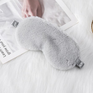 Plush Eye Mask，Practical Lightweight and Portable Adjustable Strap Fashionable Lovely Cloud Design Eye Cover Fluffy and Furry Soft and Comfortable to Wear for Women Gift Travel Supplies Sleeping Blindfold