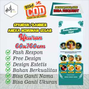 Spanduk Banner Size 60X160 cm Aneka Minuman Segar Segar Free Custom Design