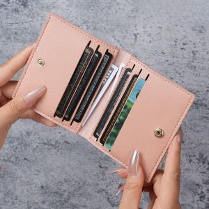 Slim Card Holder Wallet PU Leather 8 Card Slots Credit Card ID Case Mini Portable Wallet for Women