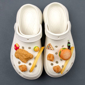 Crocs Jibbitz Charms Shoes DIY Accessories Oversized Imitation 3D Food Toys McDonalds KFC Chicken Chips Shoes Flower Detachable Clogs Decoration for Crocs