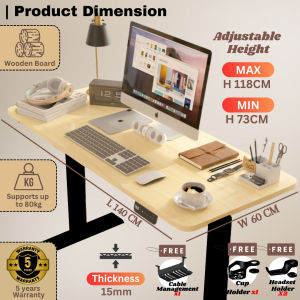 5 years warranty Malaysia High Quality Adjustable Height Table Adjustable Gaming Table Study Working Home Office Low Noise Adjustable Meja Aesthetic Gaming/Office/Study Standing Desk Table 智能降噪升降桌 (Ready Stock)