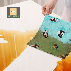 Terlaris !! Kain Lap Piring Anti Minyak 25x25 Bahan Microfiber Tebal / Kain Lap Ajaib / Bermotif