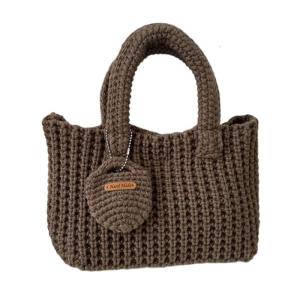 Handmade Crochet Bag Soft Yarn Handbag Fashion Knitted Top Handle Bags for Casual Travel and Fashionable Women