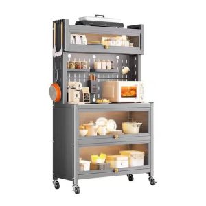 ตู้เก็บของอเนกประสงค์ วางของในครัว ตู้กับข้าว ครัวตู้กับข้าวพร้อมประตู แบ่งเป็นตู้กับชั้นวาง ขายดี