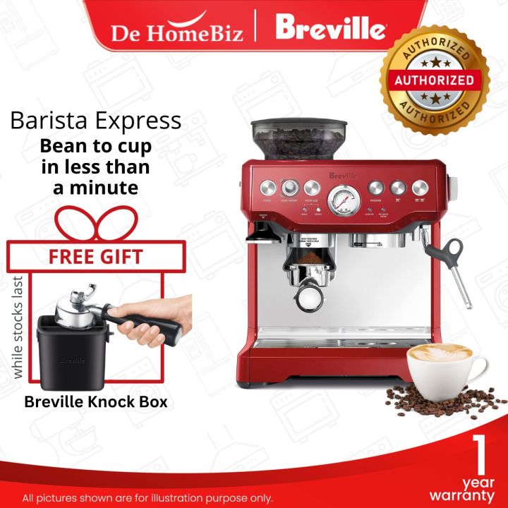 BREVILLE BES870CRN Barista Express Espresso Coffee Machine for Home Cafe Cranberry Red BES870 Coffee Maker Mesin Kopi Lazada