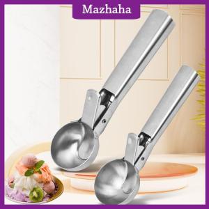 Mazhaha Ice Cream Scoops Stainless Steel Ice Cream Digger Non-Stick Fruit Ice Ball Maker Watermelon Ice Cream Spoon Tool