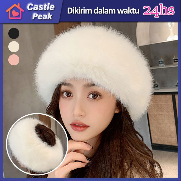 Topi Russia Musim Dingin Wanita Fur Hat Russian Ushanka Winter