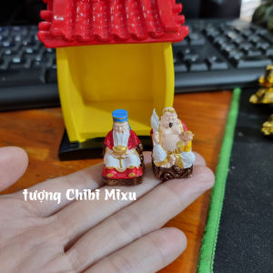 Mô hình bàn thờ Thần Tài Thổ Địa siêu mini mẫu bình (tượng Thần Tài Thổ Địa size 3cm)