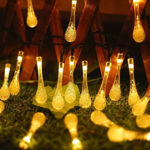 Dây LED năng lượng mặt trời hình giọt nước ánh sáng nhiều màu 12 mét [LD05-12RGB]