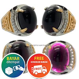 Cincin Pria Batu Kecubung Wulung Asli Kode LM 01
