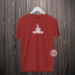 Baju Kaos Distro Coffee Time  Katun Combed   Dewasa  Oblong  Premium Jumbo Murah Terbaru Kekinian Bandung