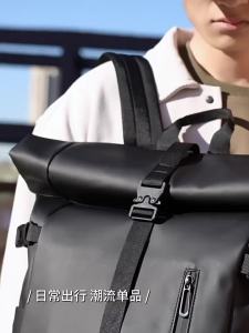Fashion Trendy Roll Top Backpack for Men Large Capacity Travel Backpack Laptop Bag College Student Backpack Wholesale