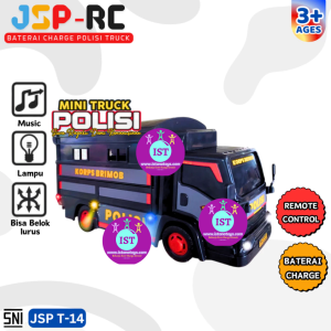 IST Mainan RC Polisi Truck Basuri Baterai Charger JSP T-15