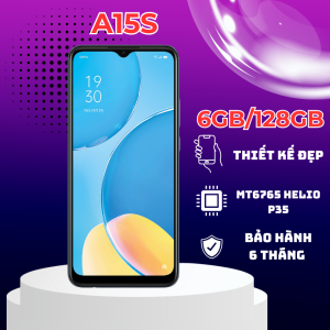 Điện thoại OP A15s 6GB/128GB Đẹp Keng 2 SIM 2 Sóng Lướt Mượt kèm cường lực ốp lưng BH 06 Tháng