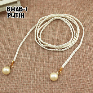 Ikat Pinggang Wanita Tali Kepang Fashion Belt Rantai Slim Model Aksen Mutiara Pearl Gaya Korea BWAB