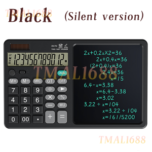 [✅SG Ready Stock] 12 Digit Solar Calculator with LCD Writing Tablet Dual Power Rechargeable Portable Calculator Notepad for Office School