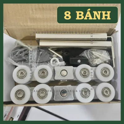 [CRICHTON] Bộ Bánh Xe Treo Con Trượt Cửa Lùa Nhôm 4 Bánh 8 Bánh