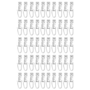 50Pieces Curtain Gliders Window Treatments Gliders with Hook For Effortlessly Curtain Hanging