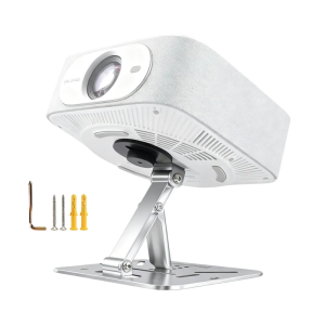 Foldable Projector Stand Metal Frame 180° Rotate Double Joints Tool Less Setup Thin 1Inch Folded Height