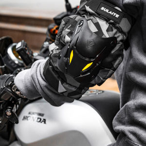 Fiber Shell Motorcycle Knee Pads & Motorbike Elbow Pads Protector Set: Moto Knee Sliders Motocross Riding Knee Pads