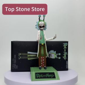 16cm Anime Rick Action Figure Peace Among Worlds Middle Finger Figurine Collection Room Decoration Model Toys