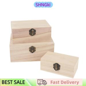SHNGki Wooden Multifunction Case with Lid Jewellery Storage Container Box Home Decor