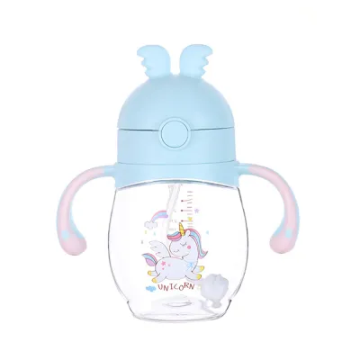 240/ 260/ 300ml Baby Sippy Cup Tritan Training Cup Baby Cup Learning Cup Kids Learn Drinking Milk Water Suction Bottle