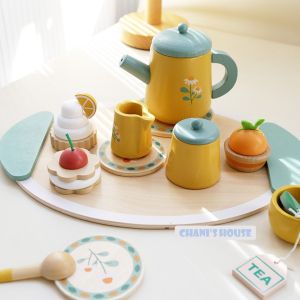 TRÒ CHƠI ĐỒ HÀNG KABI TIỆC TRÀ KÈM BÁNH KEM PHONG CÁCH CỔ ĐIỂN CHO BÉ - ĐỒ CHƠI BẰNG GỖ