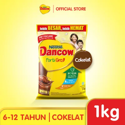 Nestle DANCOW FortiGro Susu Bubuk Cokelat Usia Sekolah Pouch 1 kg