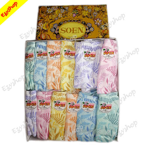 Original 12pcs / 1box SOEN Semi Full Panty For Women's Available All Size  Random Color and Design SMP