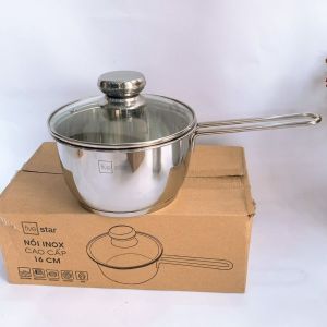 Quánh inox 430 cao cấp Fivestar Standard nắp kính bếp từ ( 12cm / 14cm / 16cm) - Nồi quánh bếp từ cao cấp -Shop Bếp Xinh