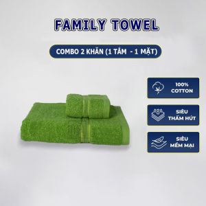 Combo 2 Khăn Cotton. Hàng xuất Khẩu Siêu Thấm Hút Nên Đến 5 Lần So Với Khăn Thông Thường/ 30x50cm & 60x120cm - Mềm Mại Thoáng Khí