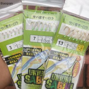 Baopan White Fish Skin Bionic String Hook Shrimp Skin Hook Warped Mouth White Striped Mackerel Spanish Mackerel Fish Hook